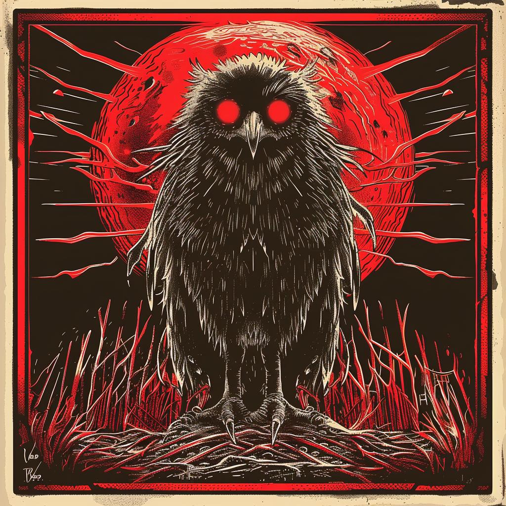 provocative  art  owl  moon  poster  dark  occult  spiritual  introspective  Todd 936050
