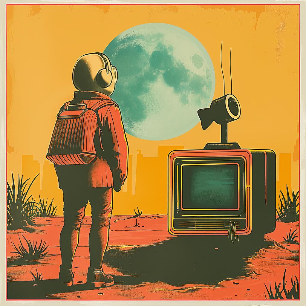 surreal  design  TV  moon  man  creative  visual  poster  art  collage 1017945