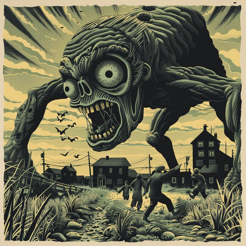 horror  monster  poster  graphic  dark  zombie  spooky  macabre  illustration  vintage 947106
