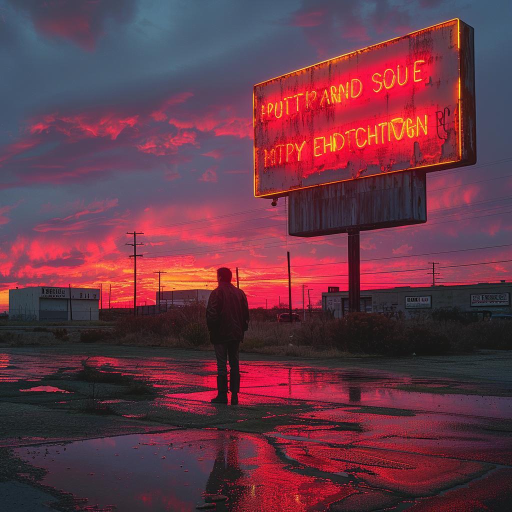 award-winning  double  exposure  man  neon  sign  sky  surreal  lighting  provoking 1030361