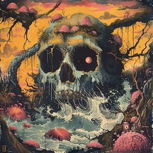 chromolithography  ocean  death  machine  album  cover  art  surreal  dark  vibrant 1054948