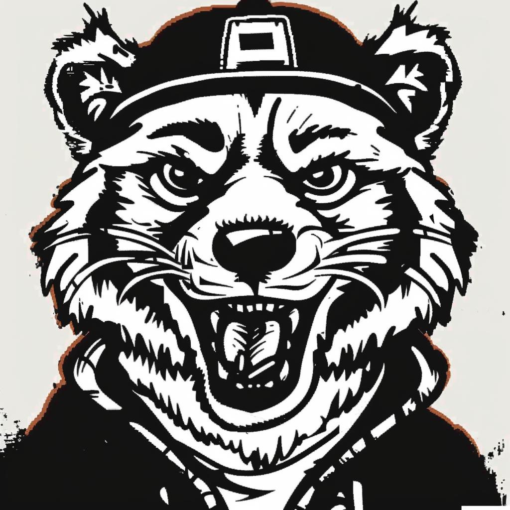 bear  illustration  black  white  baseball  cap  animal  artwork  vintage  character 939968