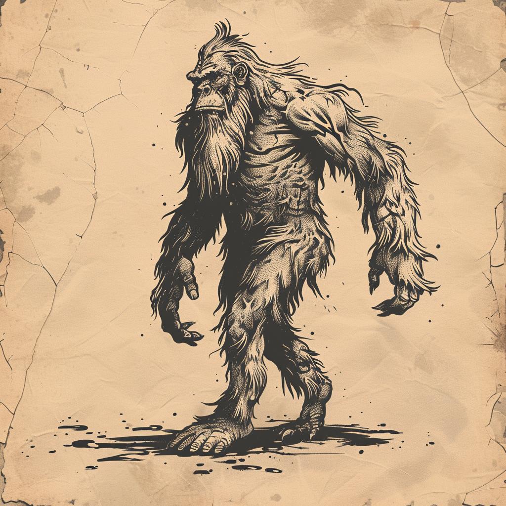 Bigfoot  walking  ground  cartoon  illustration  dynamic  upright  forest  wildlife  myth 927518