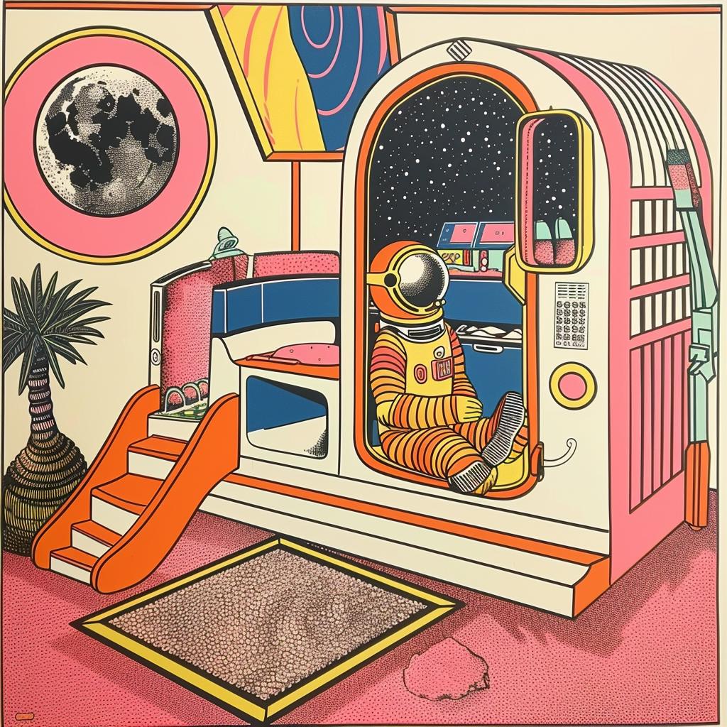 mars  space  station  tigers  astronaut  suits  colorful  playful  fantasy  art 959652