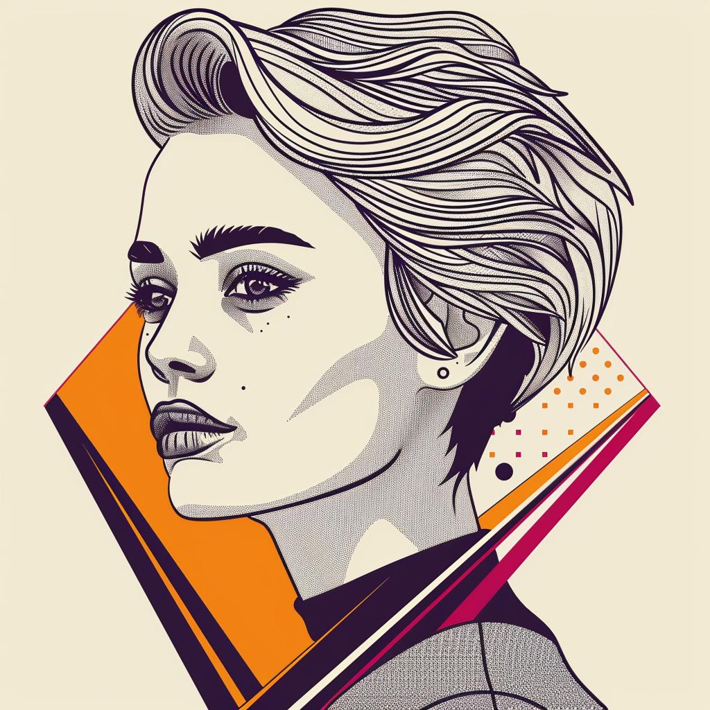 Pop  Art  blonde  woman  abstract  design  vector  color  stylized  portrait 937021