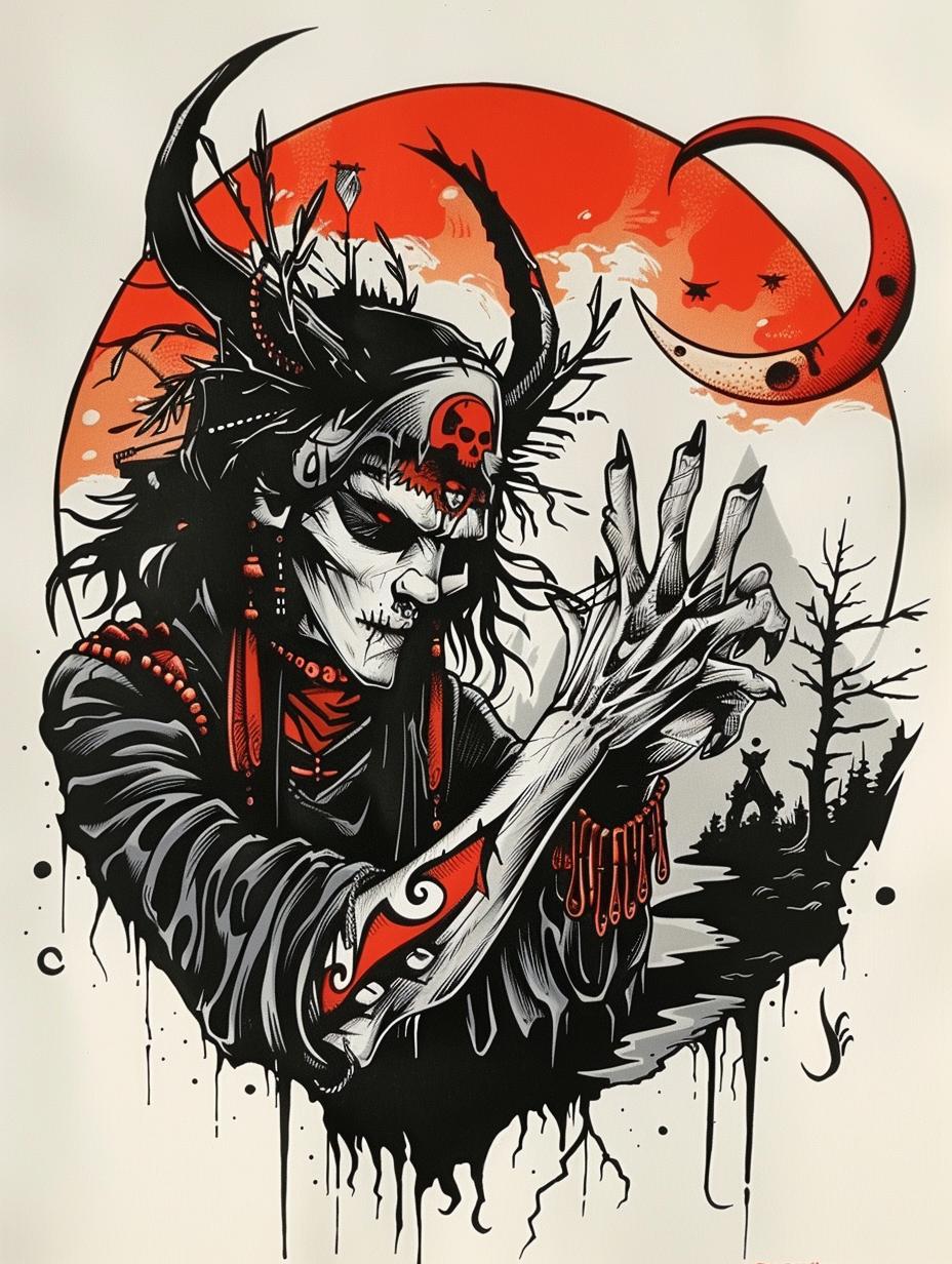 skull  horns  red  black  design  dark  gothic  Todd McFarlane  art  illustration 927805