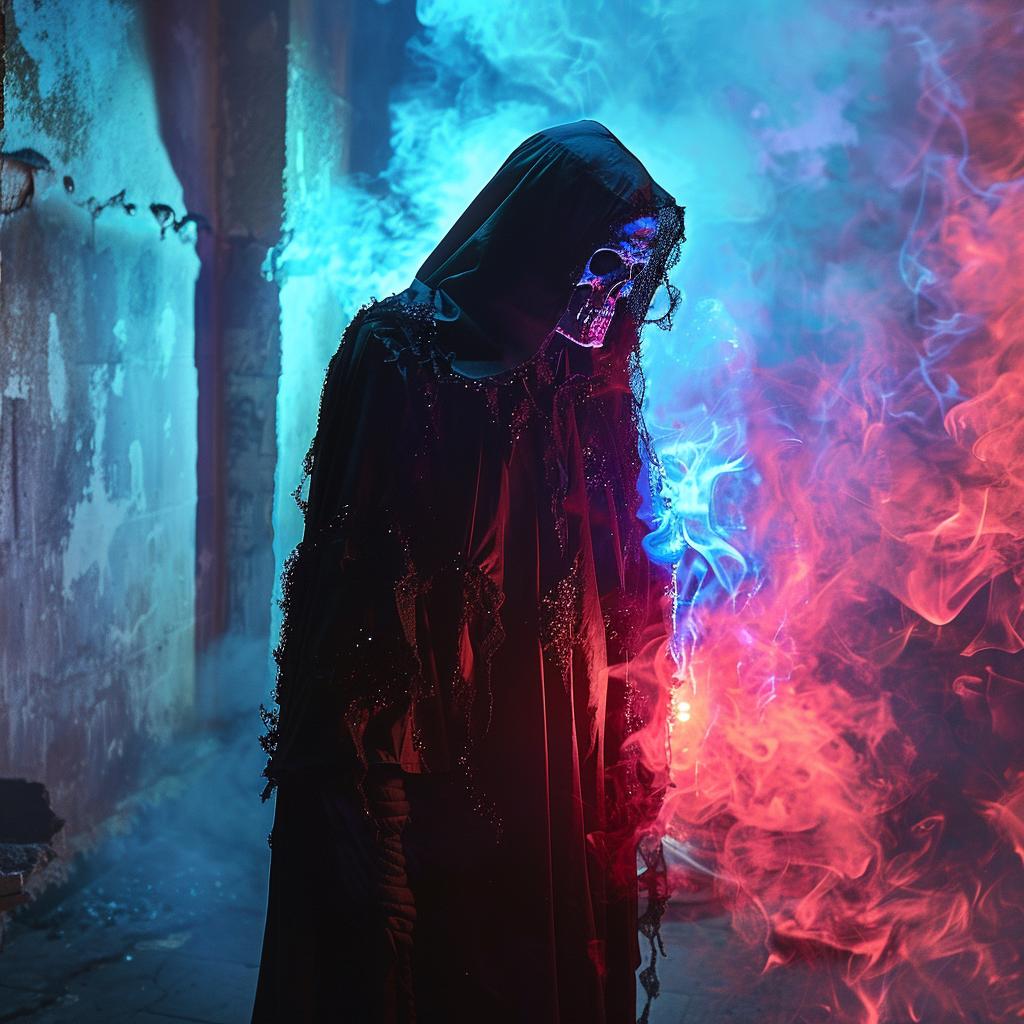 surreal  occult  sci-fi  photo  dark  glow  reaper  smoke  man  robe 965830