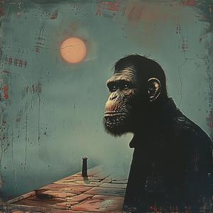 painting  monkey  dock  sitting  chromolithography  Quint  Buchholz  Andreas  Levers  art 1039901