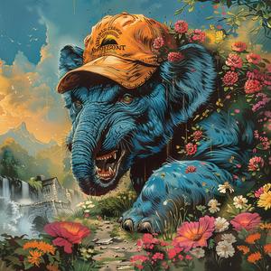 elephant  garden  painting  chromolithography  nature  animal  colorful  whimsical  artwork  flora 1051272