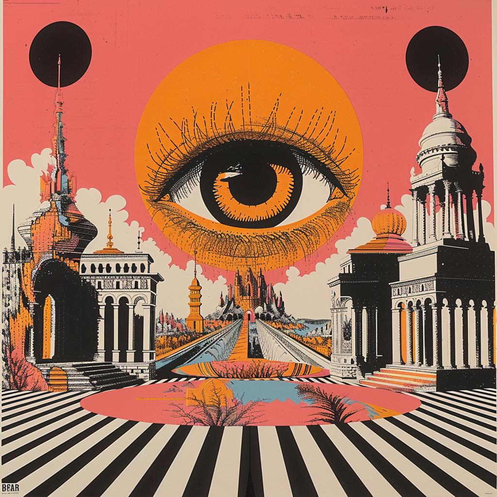 surreal  album  cover  screenprinting  hyper-realistic  eye  poster  Alexander  Girard  art 960575
