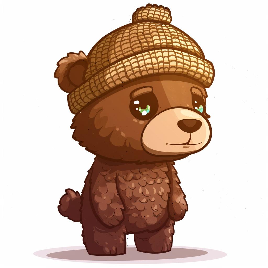 aggressive  streetwise  animal  knit  cap  brown  bear  minimal  cartoon  cute 959018