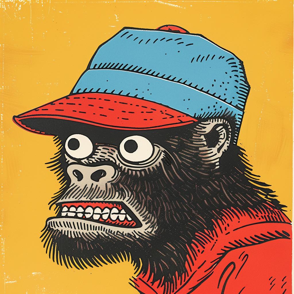 ominous  wolfman  bucket  cap  vibrant  comic  portrait  illustration  vintage  Kirby 921391