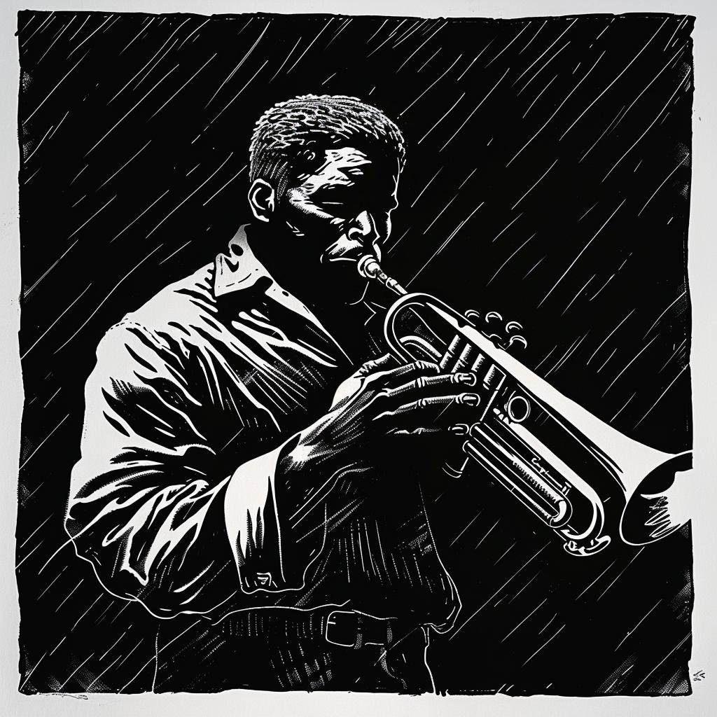 trumpet  drawing  man  music  passion  black  white  emotion  art  portrait 1025747