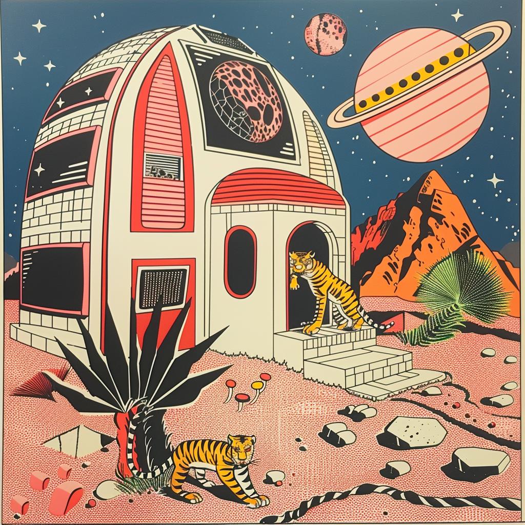 mars  tiger  poster  house  whimsical  colorful  cute  art  sci-fi  playful 959657
