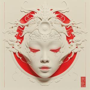 surreal  album  cover  red  white  paper  art  face  women  symbolist 1077813