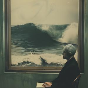 رجل يرسم موجة جالسًا على كرسي كلود كاهون، فن التأمل، المحيط 1079461