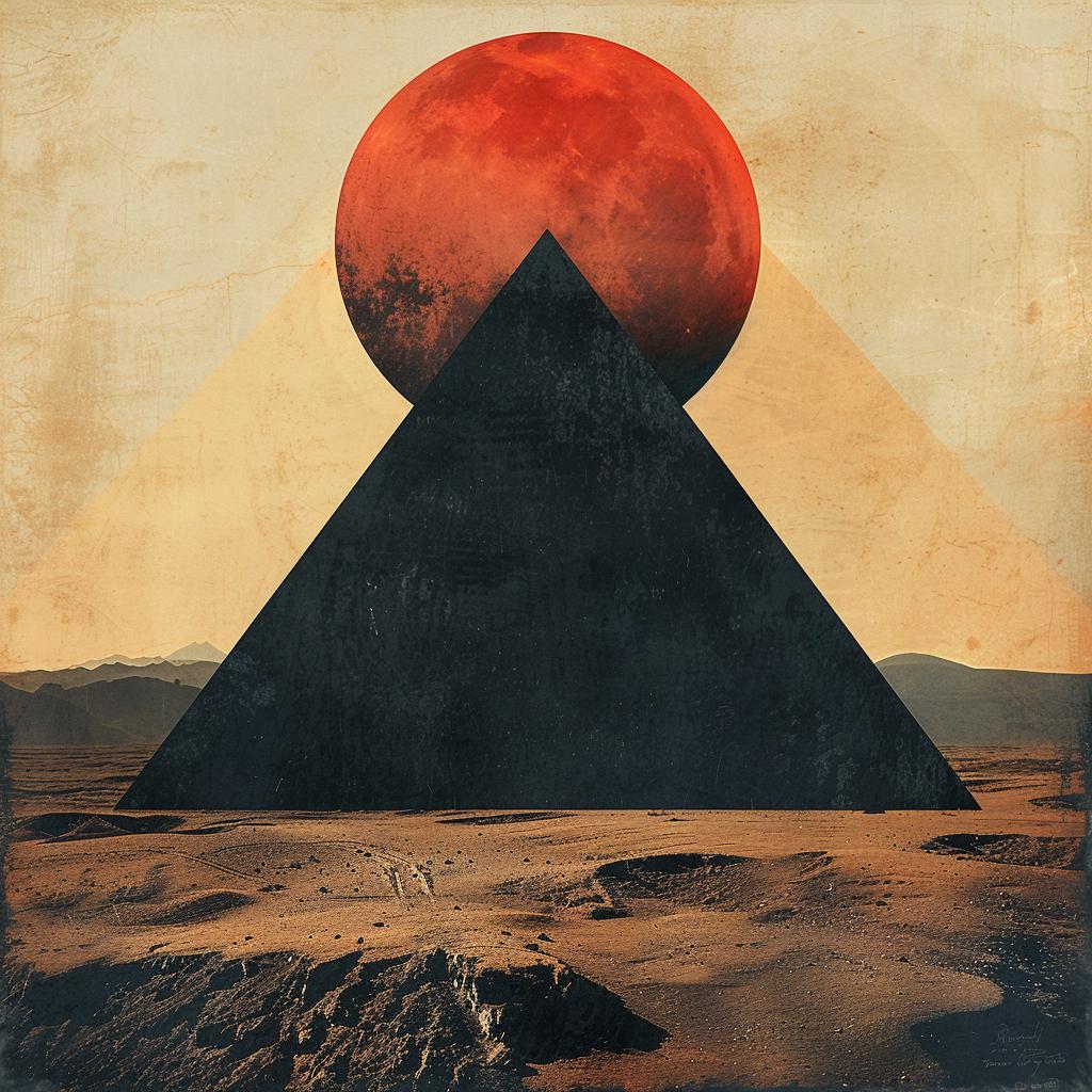 steampunk  album  cover  minimal  moonlight  pyramid  El_Lissitzky  mystical  eye  night 964460