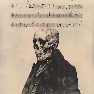 skull  music  notes  album  cover  graphic  dark  illustration  art  design 1063601