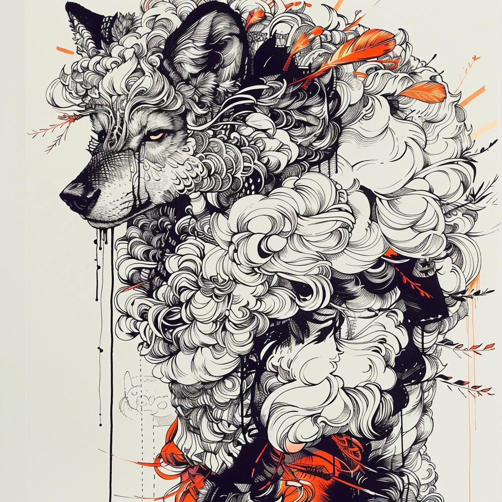 mythical  creature  wolf  sheep  hybrid  fantastical  entity  unique  nature  fantasy 953031