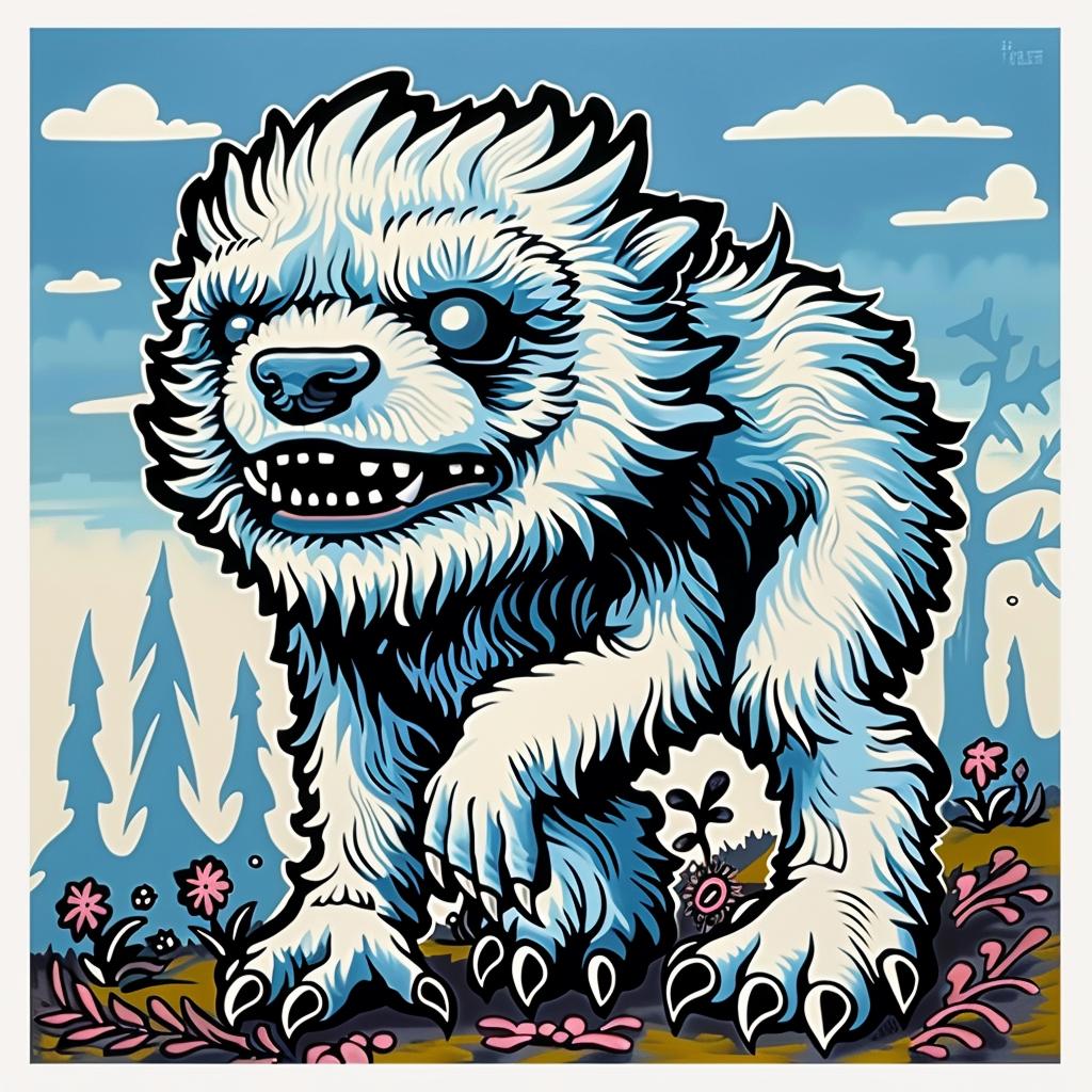 poster  bear  blue  eyes  animal  illustration  white  furry  creature  nature 1032835