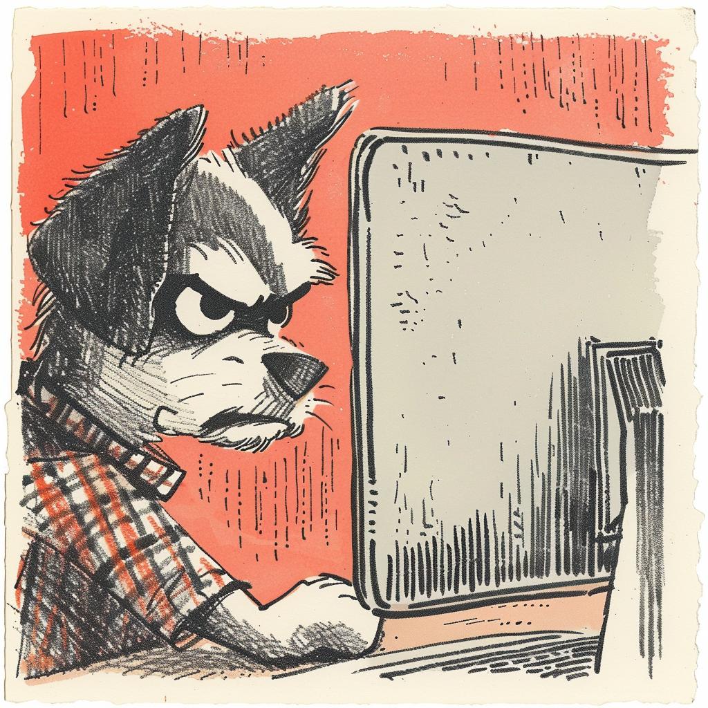 anthropomorphic  dog  cartoon  angry  illustration  digital  humor  playful  character  art 923010