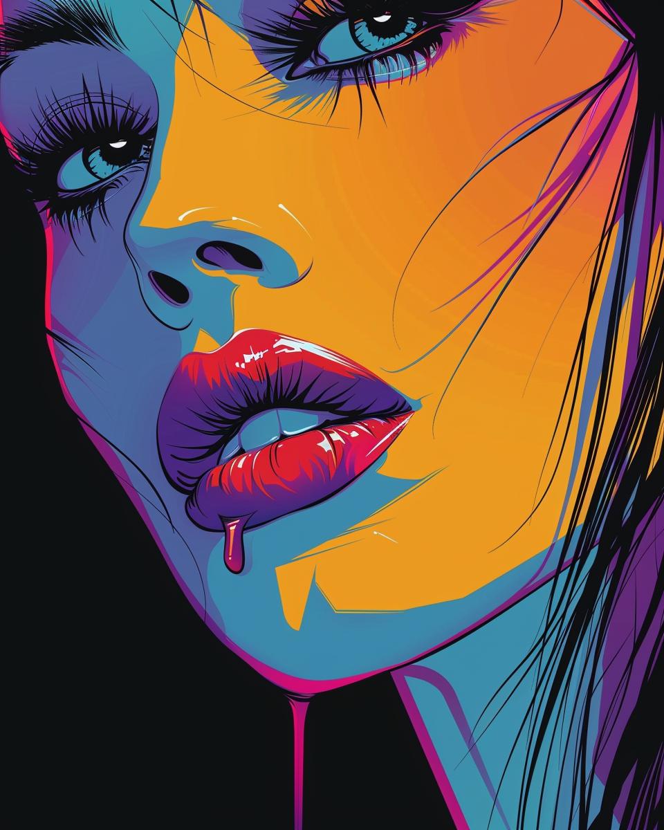 female  makeup  vibrant  portrait  artistic  colorful  beautiful  expressive  face  photograph 957964