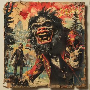 monkey  red  coat  hat  painting  illustration  chromolithography  colorful  character  details 1050490