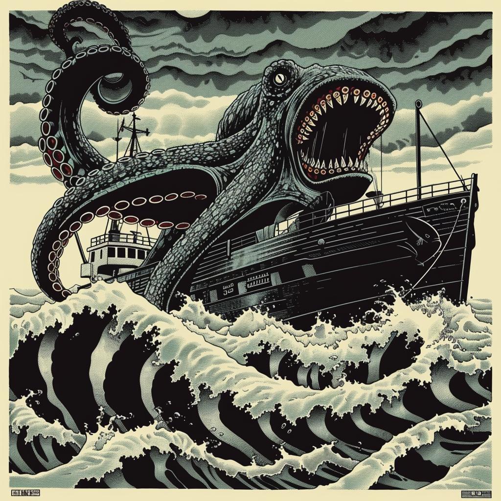 octopus  attack  fishing  boat  ocean  marine  action  wildlife  nature  sea 946591
