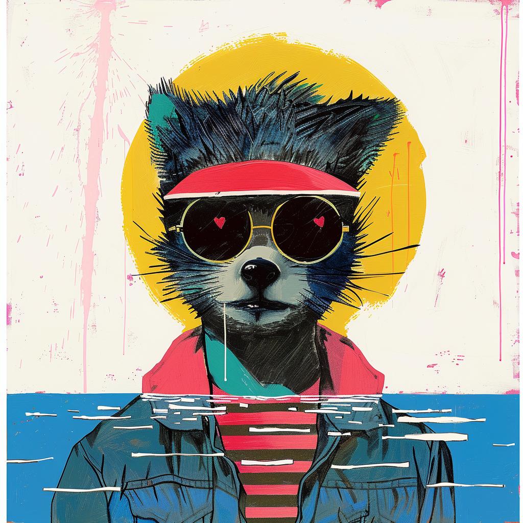 cat  sunglasses  hat  painting  cute  colorful  playful  creative  album  cover 1019057