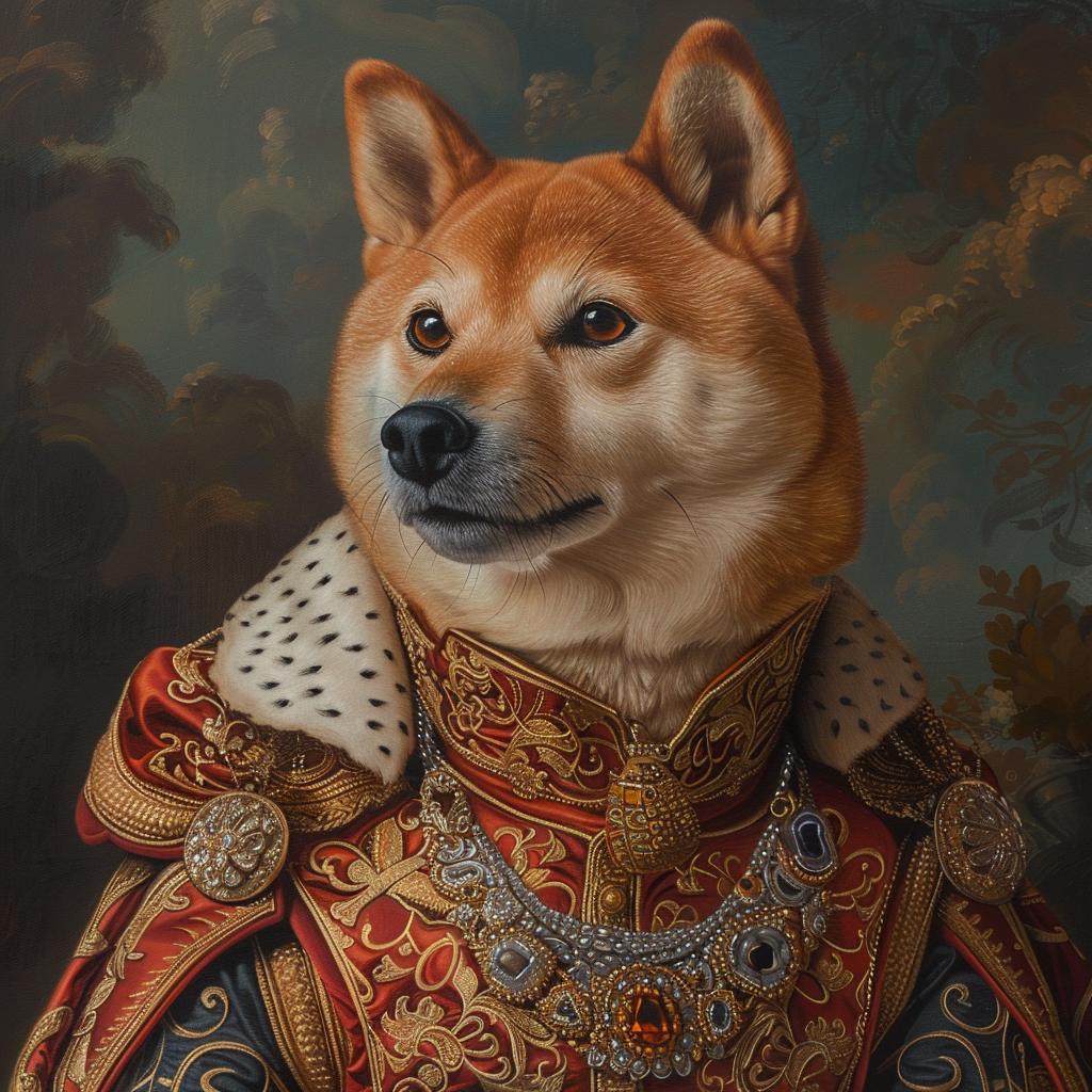 portrait  shiba  inu  royal  gouache  detailed  dog  custom  pet  art 953684