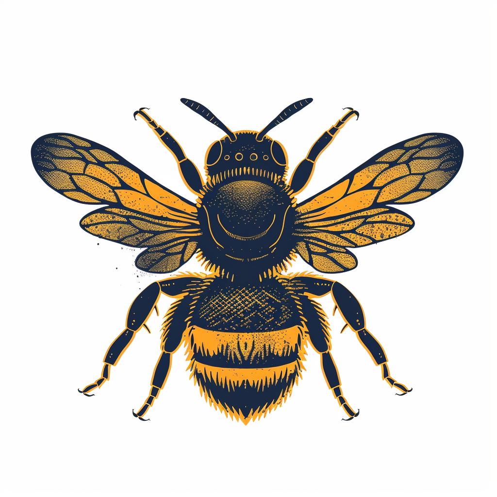 logo  bee  minimalist  design  linocut  Harper  neon  bright  silhouette  two-colors 960150