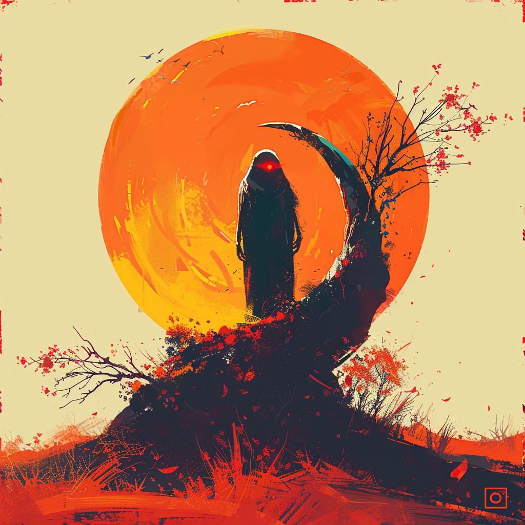 sunset  tree  person  natural  symbolic  Japanese  artnouveau  bold  minimal  abstract 941509