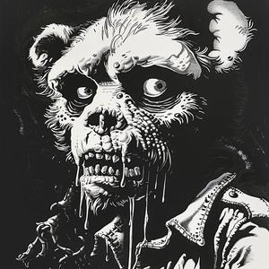 zombie  bear  black  white  drawing  creature  horror  illustration  art  scary 1071949