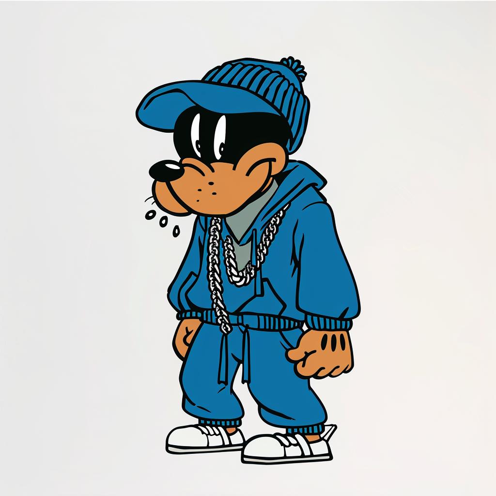 aggressive  streetwise  animal  knit  cap  dog  jacket  blue  minimal  cartoon 959017