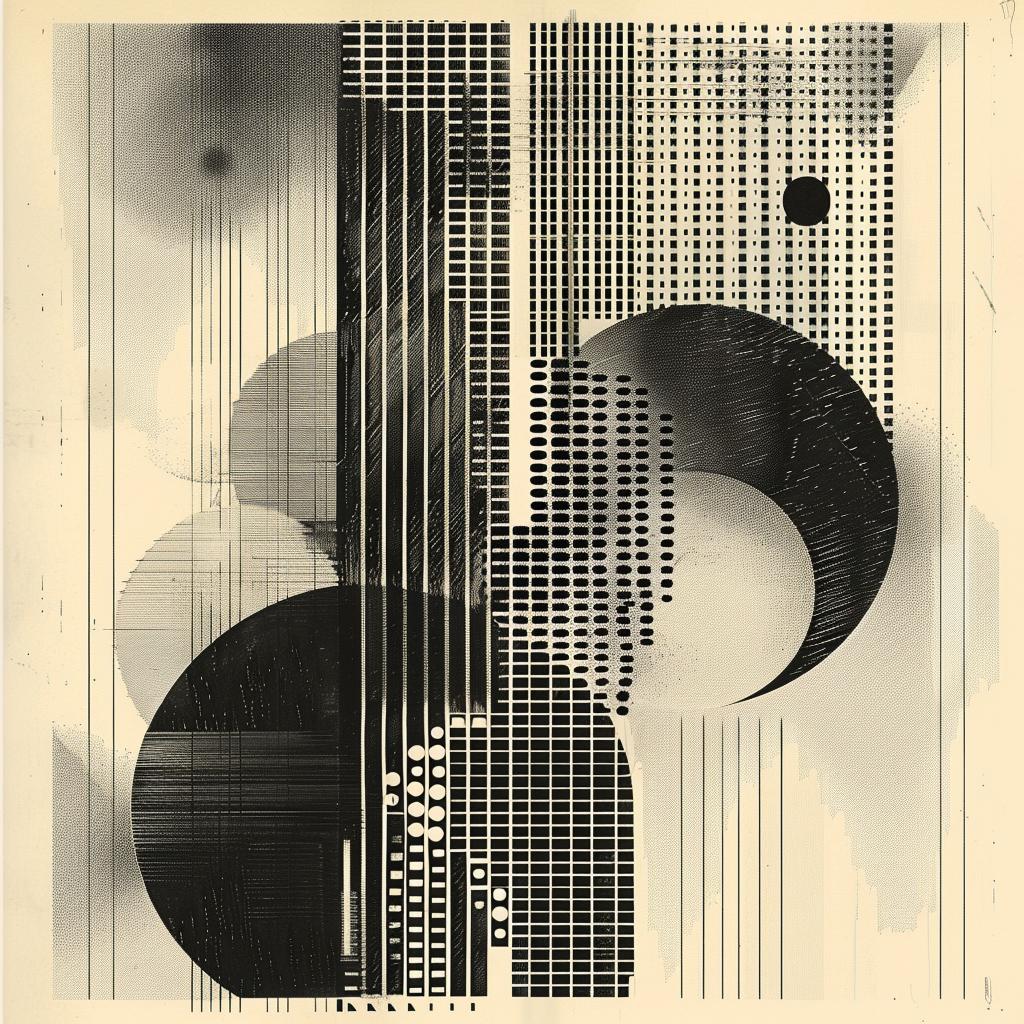 abstract  black  white  Bauhaus  Constructivism  chiaroscuro  halftone  lines  geometric  imperfect 961892
