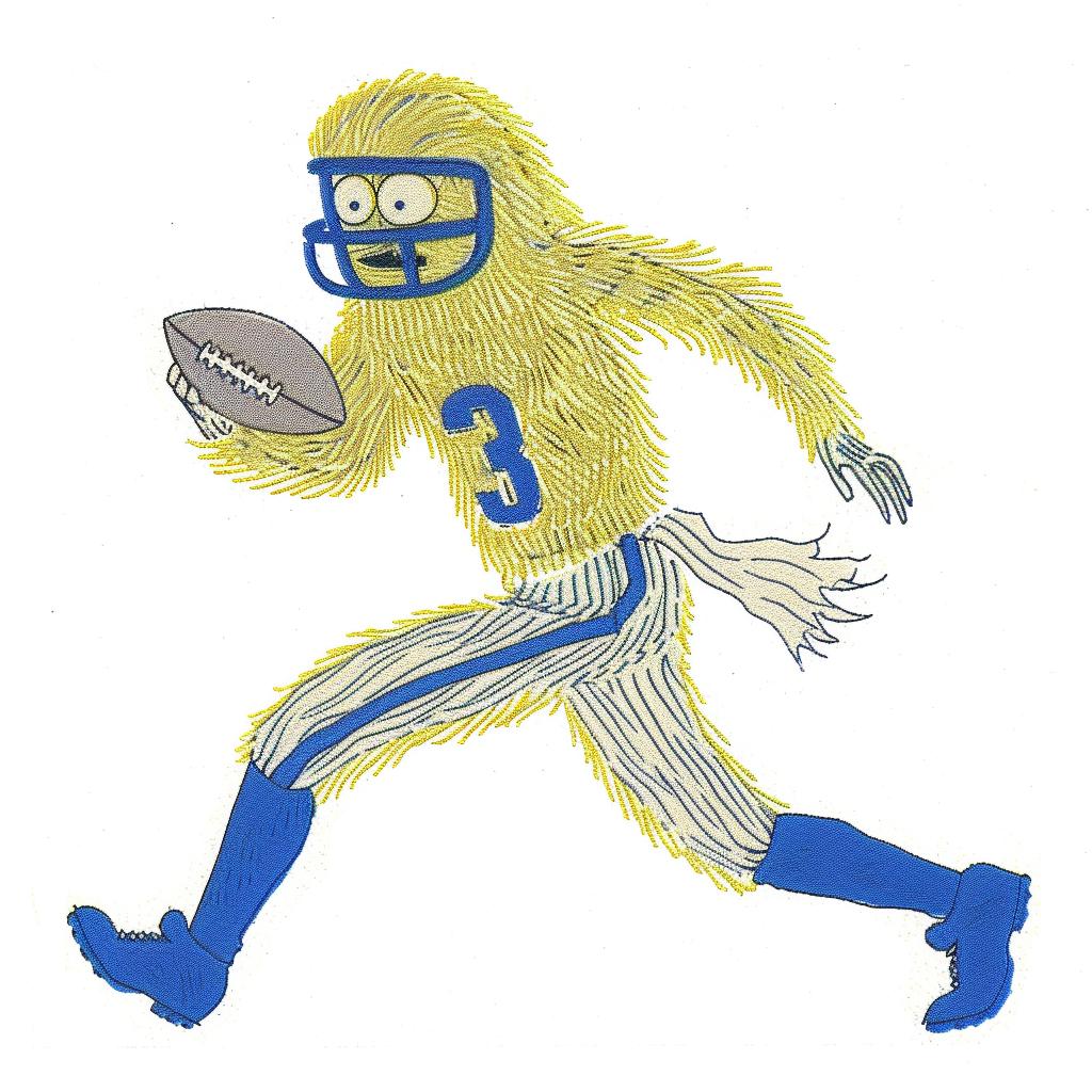 football  player  running  pose  drawing  cartoon  yellow  blue  helmet  art 940269