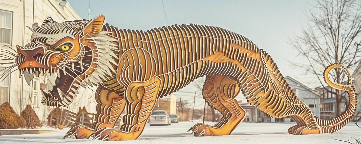 tiger  mythical  snarling  sculpture  snow  profile  art  wildlife  creature  graphic 934170