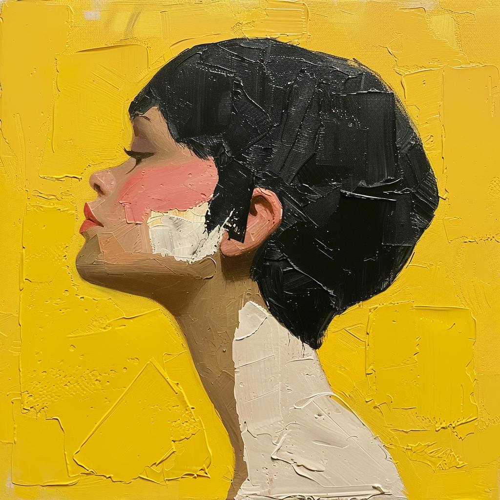 album  cover  woman  black  paint  impasto  palette  1980s  art  hair 963578