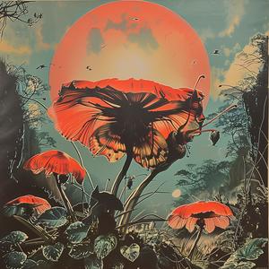 mushrooms  sun  nature  chromolithography  vibrant  illustration  whimsical  colorful  forest  botanical 1052152