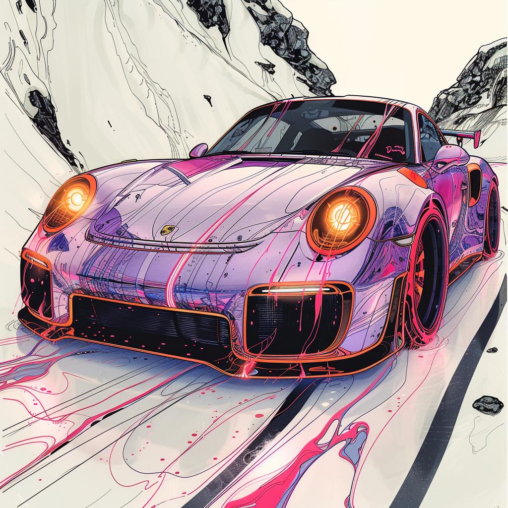 car  poster  aesthetic  paint  splatter  design  retro  details  thoughtful  style 944359