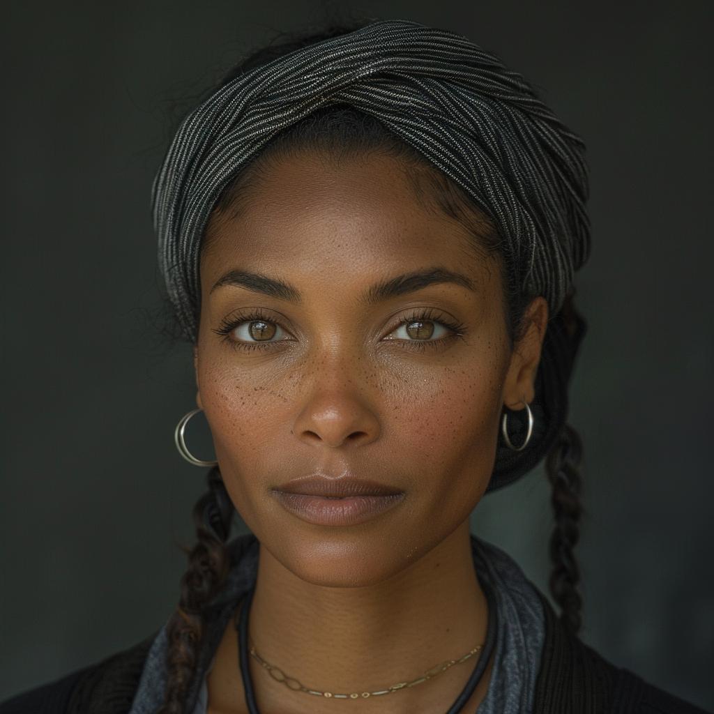 africanamerican  woman  braids  headscarf  portrait  stylized  figurative  40s  female  art 972533