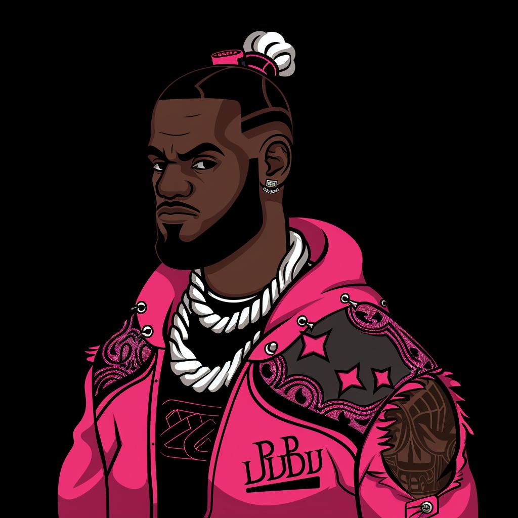 lebron  james  illustration  black  man  pink  jacket  art  design  portrait 941808