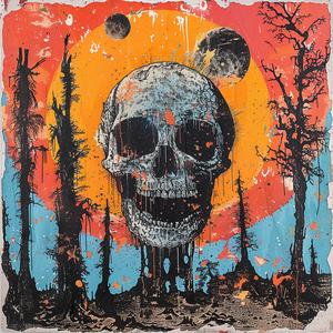 album  cover  skull  trees  sun  surreal  creative  chaos  hyper-realistic  symbolism 1078260