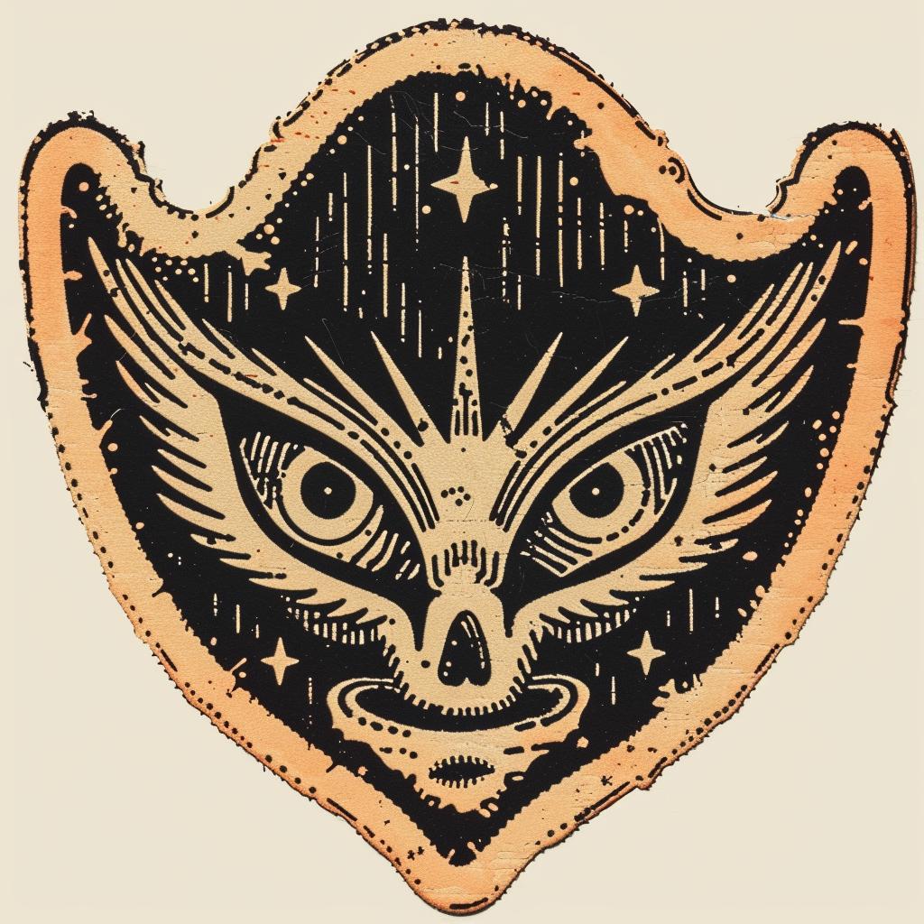 badge  design  symmetrical  winged  creature  star  provocative  dark  arts  occult 933394