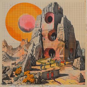 album  art  mountain  sun  futuristic  axonometrical  drawing  chaos  muted  colors 1037139
