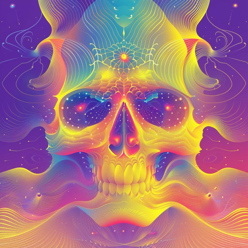psychedelic  skull  colors  background  artnouveau  symmetrical  dark  linocut  tattoo  elements 945682