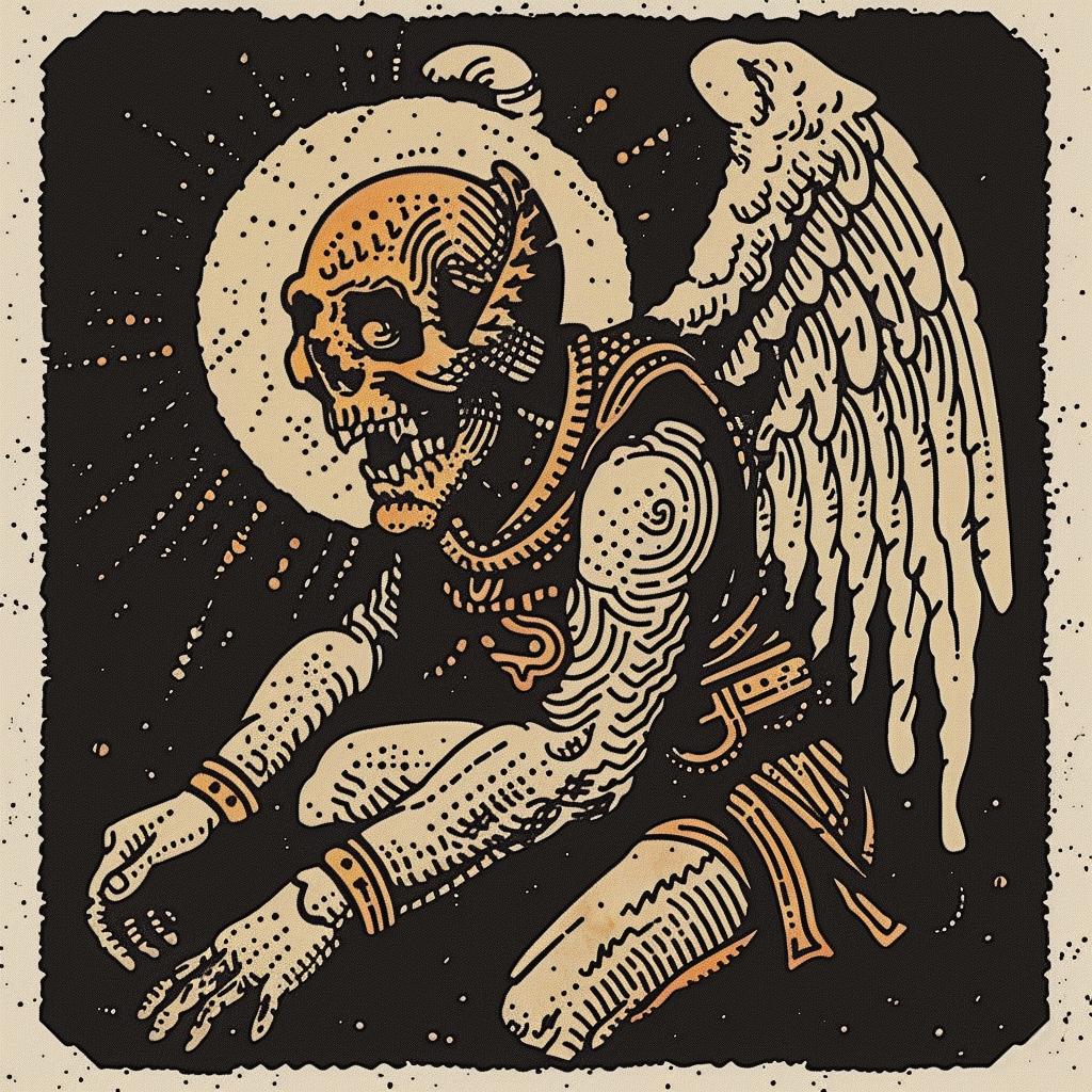 skull  wings  cross  spiritual  dark  naturalistic  occult  terror  art  Bernie 932574