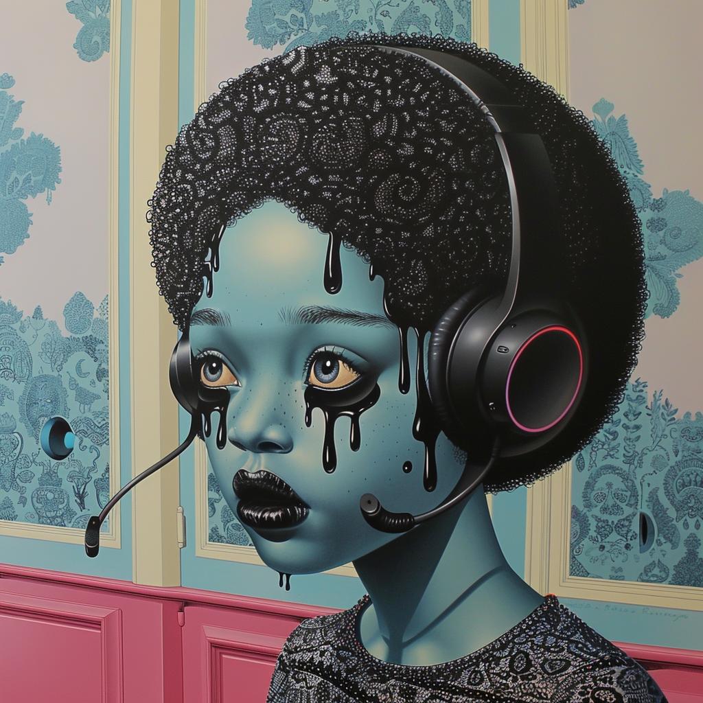 PopArt  DJ  AfricanAmerican  headphones  afro  makeup  TroyBrooks  painting  music  young 939103