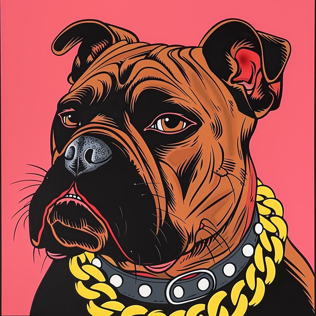 dog  junkyard  chain  pink  background  animal  gritty  portrait  rough  street 1023313