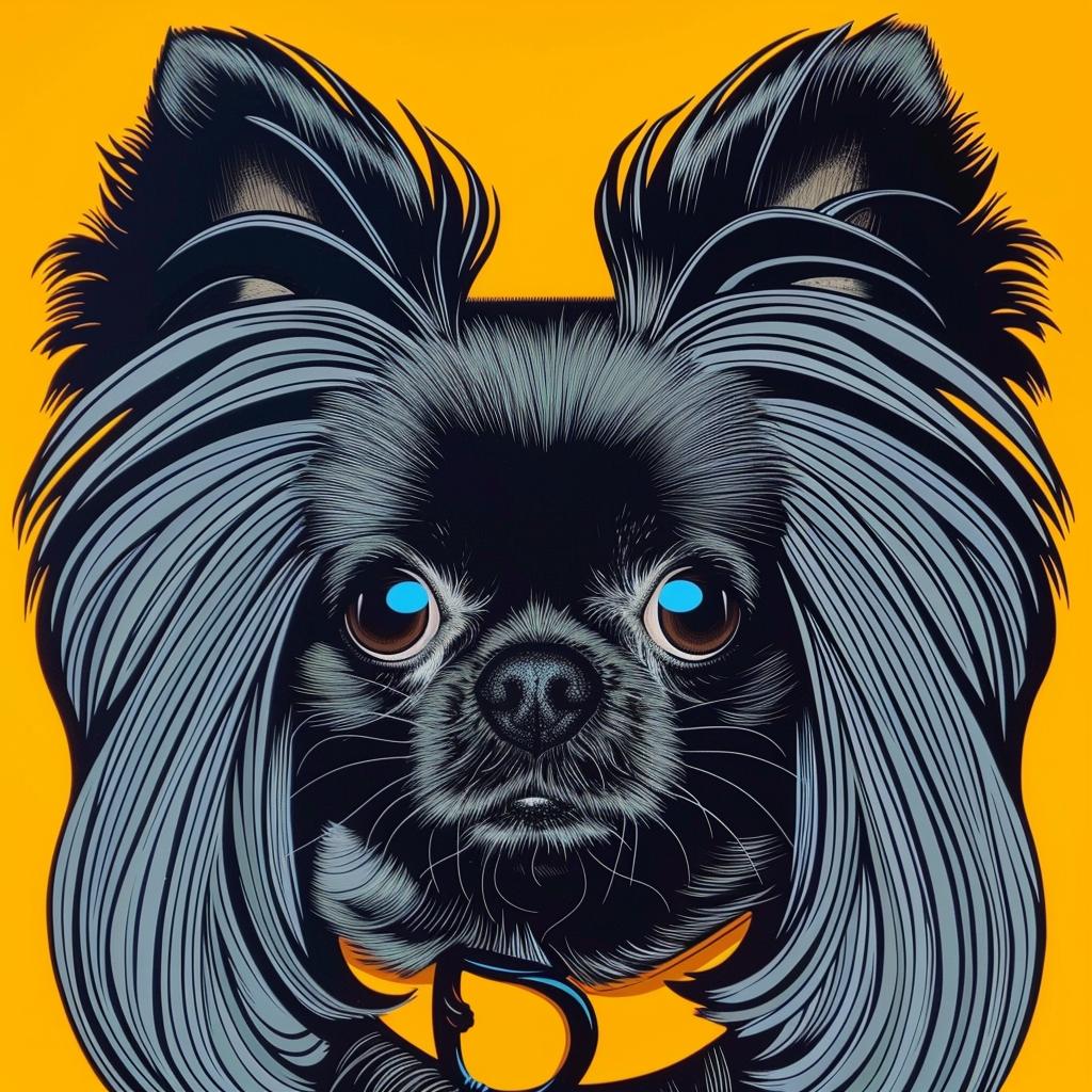 dog  pomeranian  black  gray  cute  yellow  background  blue  eyes  age 973624